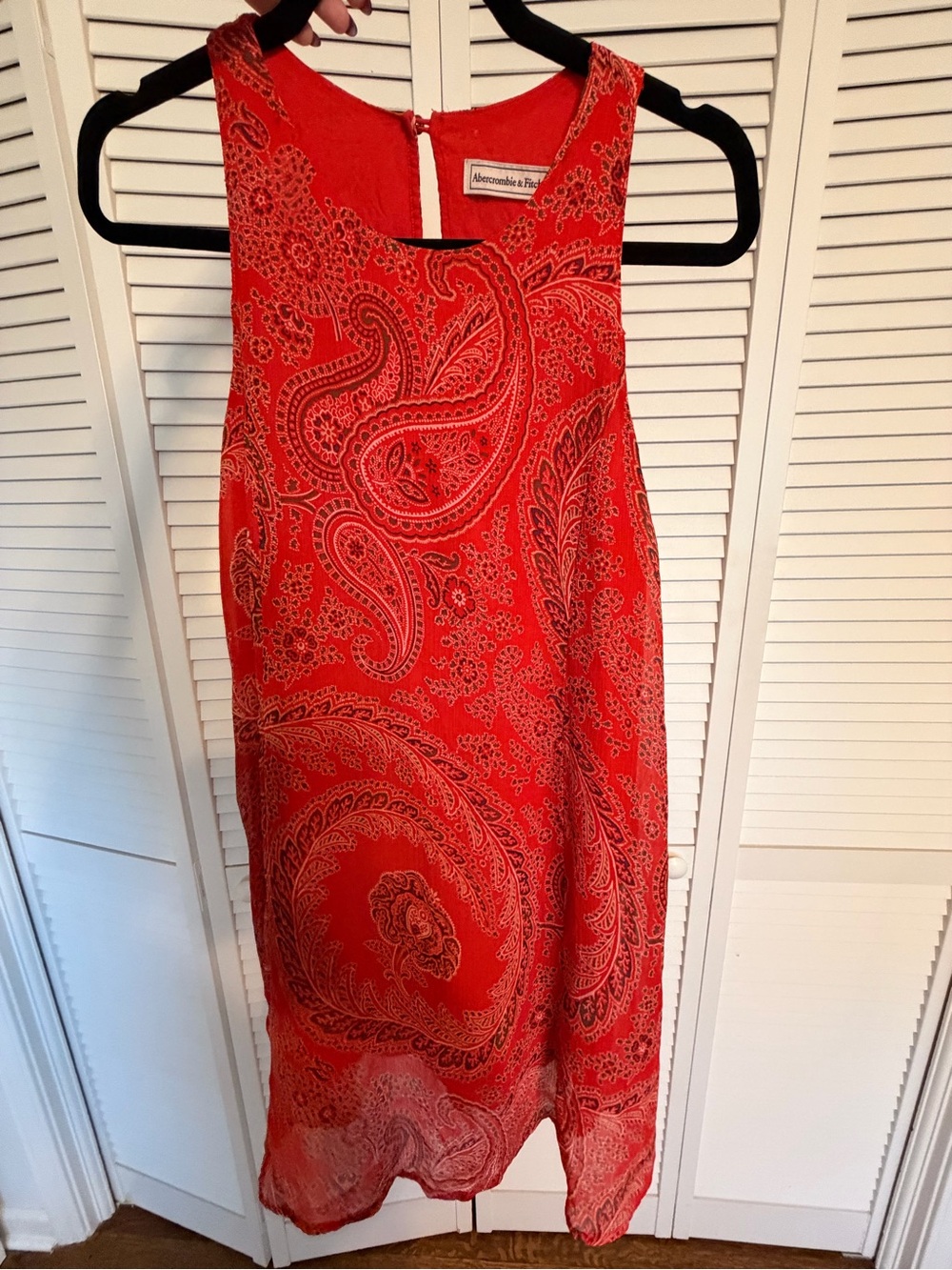 Abercrombie & Fitch Red Paisley Sleeveless Shift Dress